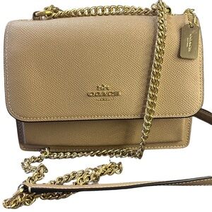 Coach Mini Klare Leather Crossbody Bag with Gold Chain